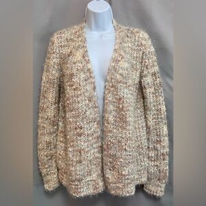 Maurices Sweater Womens Sz M Chunky Knit Cardigan Long Sleeve Shimmer Open Front